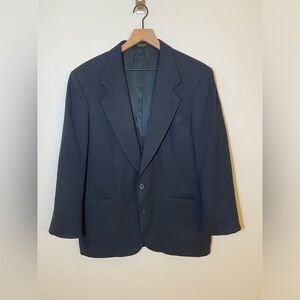OSCAR DE LA RENTA Men's Blue Vintage Two-Button Wool Blazer SZ 40S